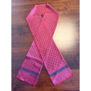 Vintage 80s Ginnie Johansen Silk Scarf Burgundy Geometric Foulard Fringed